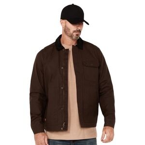 NWT HAWX MEN'S OAKDALE SOLID CHORE COAT, Brown, Size Large